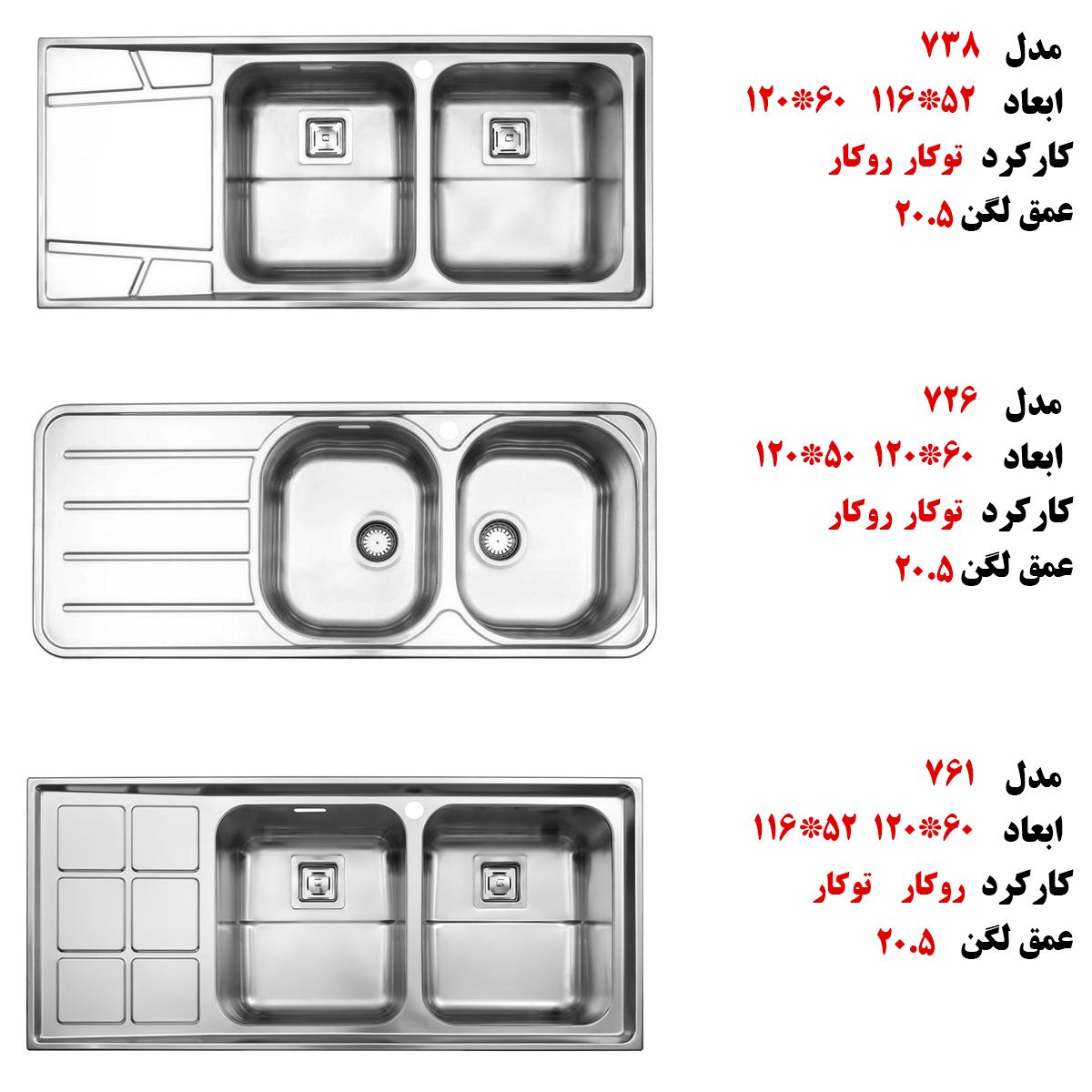 سینک سری 700 استیل البرز