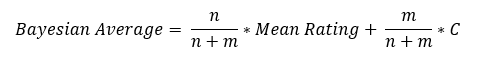 شکل شماره پنج (۵): فرمول Bayesian Average