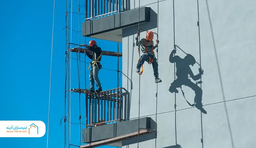 اجرای پیچ و رولپلاک نمای سنگ ساختمان