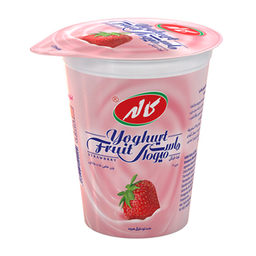 ماست میوه ای خامه ای همزده کاله طعمِ توت‌فرنگی