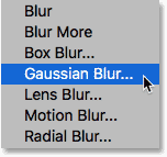 فیلتر Gaussian Blur را از زیر منوی Filter انتخاب کنید