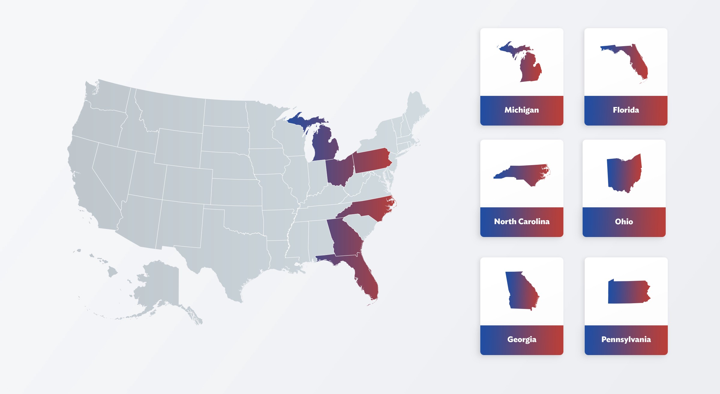 ایالتهای نظرسنجی شده