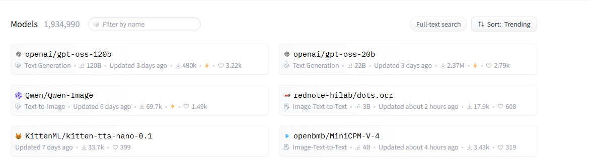 Hugging Face / Models