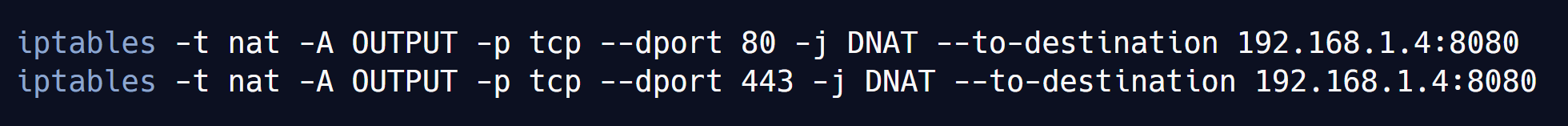 مثلا اینجا گفتیم ترافیک 80 و 443 رو بفرست به 192.168.1.4:8080 که میشه همون Proxy Serverمون