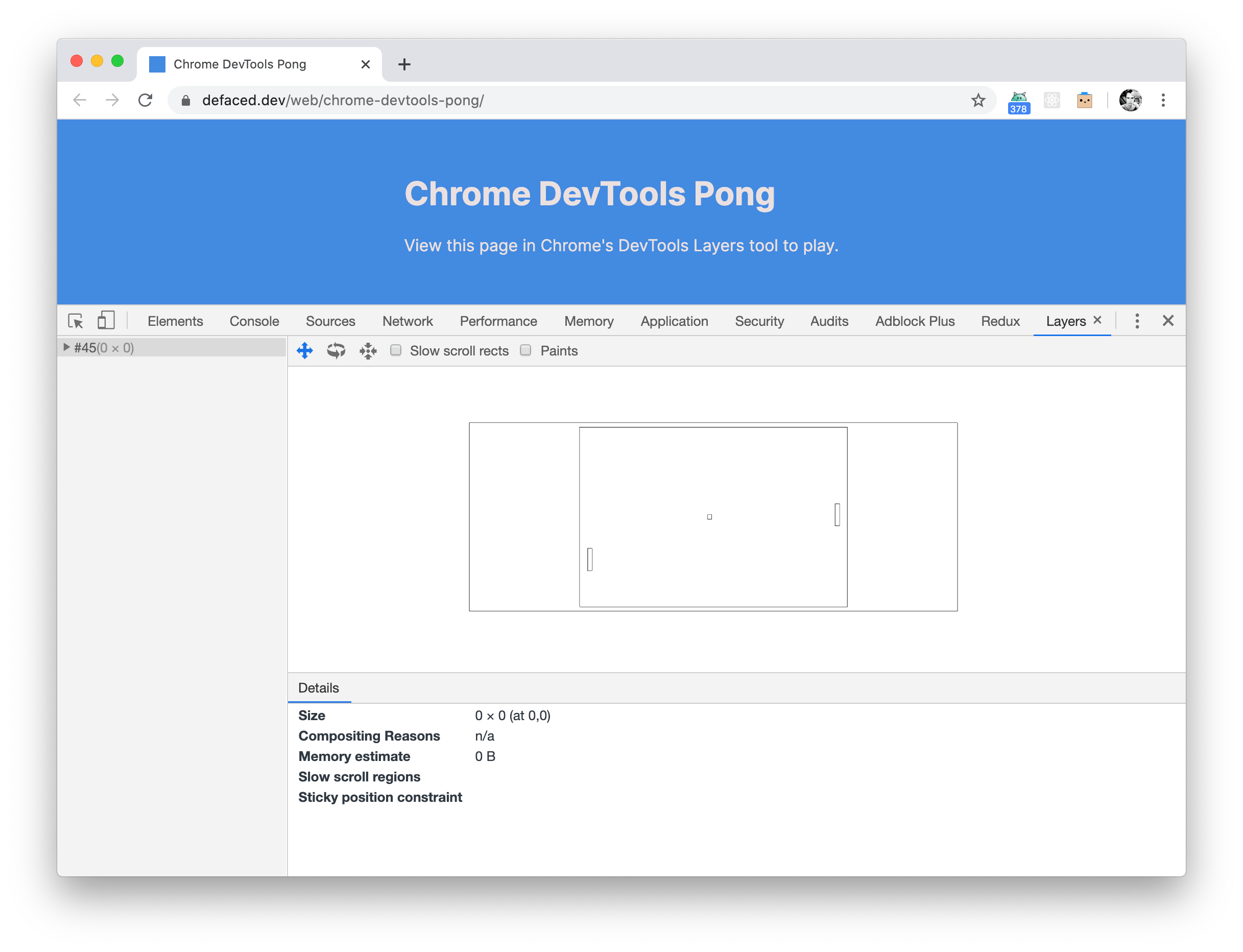 DevTools Pong: بازی پینگپنگ در DevTools