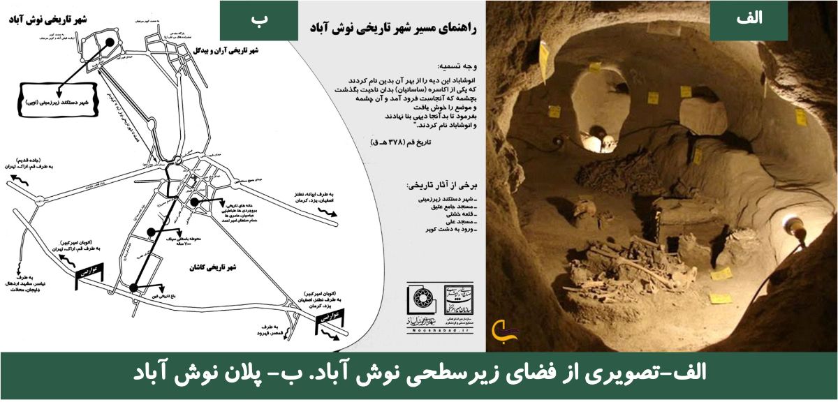 شکل ۴- طراحی و ایجاد فضاهای زیرسطحی در نوش آباد - مدلی از کاربرد فضاهای زیرزمینی در شهرسازی