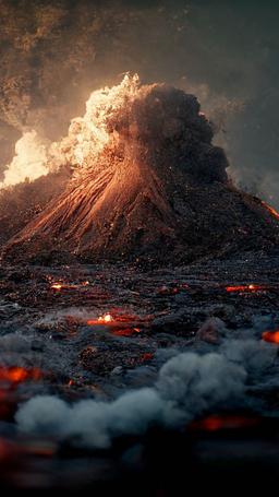 تصویر زمینه آتش فشان