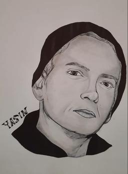 نقاشی امینم با خودکار