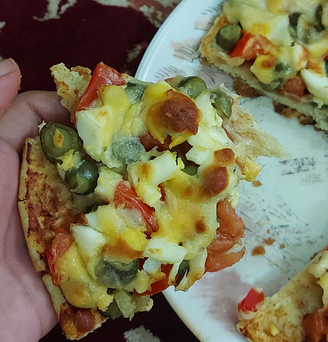 پیتزای تخم مرغ و خیارشور