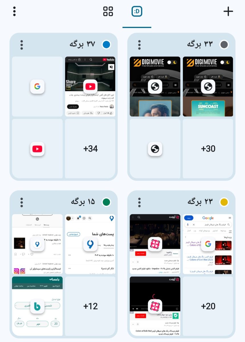 بالای ۱۰۰ برگه کروم باز شده برای تحلیل