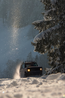 برف روی کاج‌ها