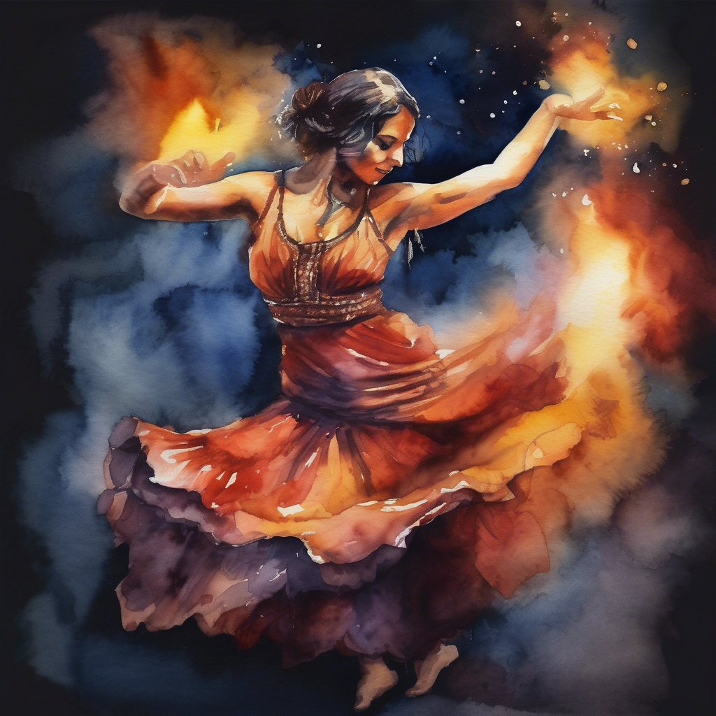 این یک کولی است یکی از اعضای آن قبایل اول جهان.. که در طول شب دارد می رقصد با آتش