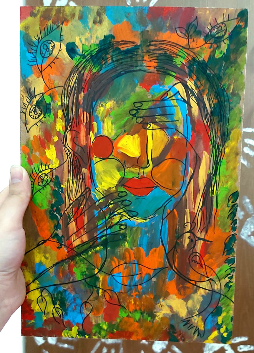 تابلو جدیدم به سبک کوبیسم مدرن_انتزاعی