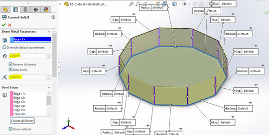به اعدادی که در دو قسمت زرد شده می دهید حتما دقت کنید که با توجه به ابعاد sketch اولیه شما، مناسب باشند.