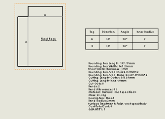 تصویری از نمای مربوطه به همراه جدول خم ها و اطلاعات تکمیلی