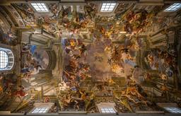 نقاشی روی سقف کلیسا (سبک باروک)سه بعدی