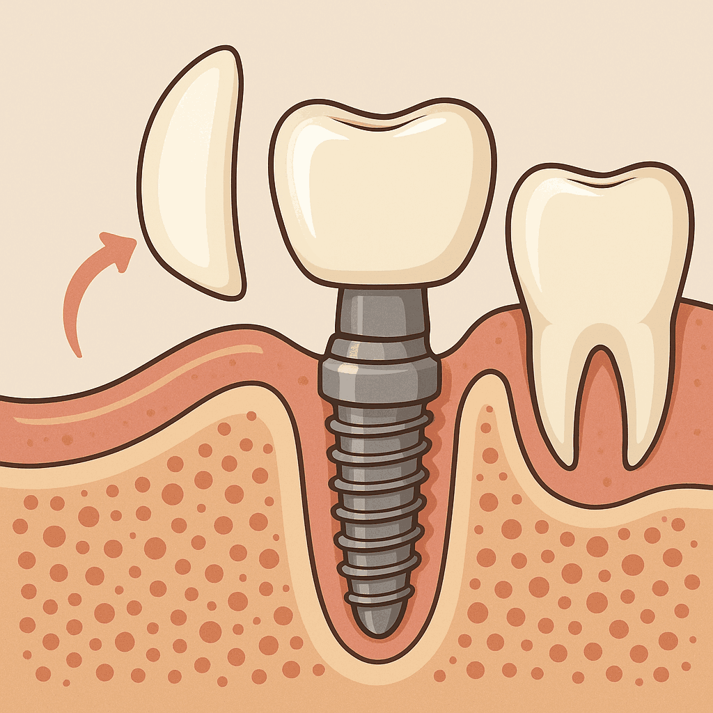 لمینت دندان ایمپلنت شده
