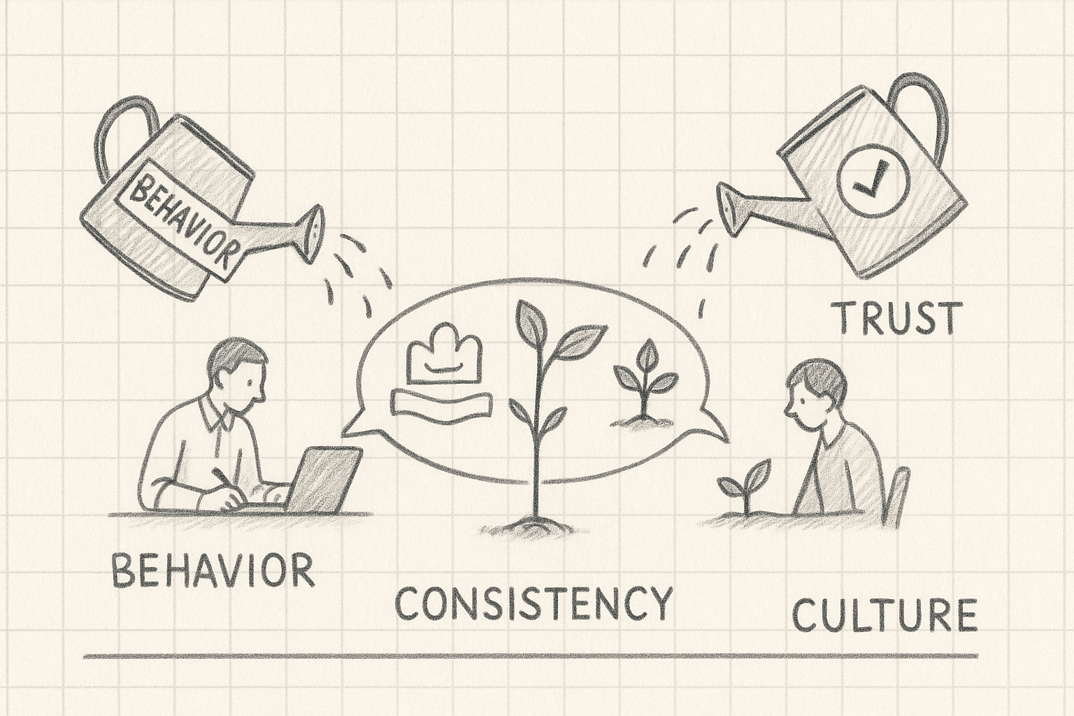 کانسپت ایجاد فرهنگ مانند رشد یک نهال