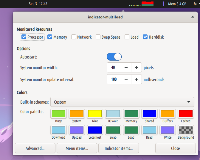 تنظیمات برنامه