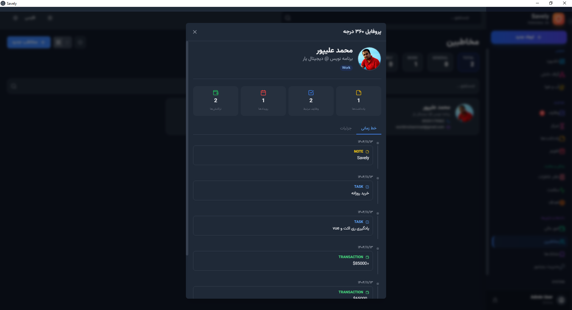پروفایل مخاطبین