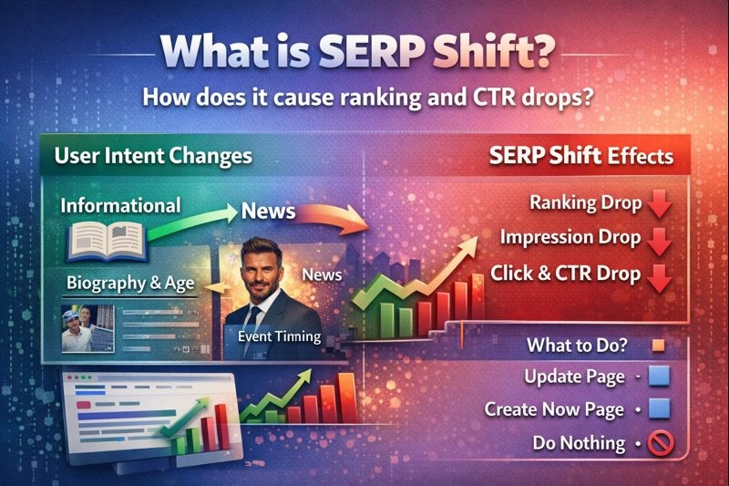 SERP Shift چیست و چطور باعث افت رتبه و CTR می‌شود؟
