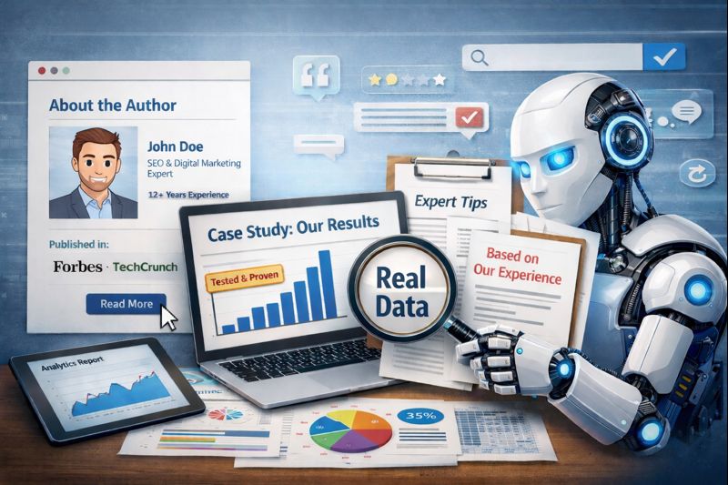 تقویت E-E-A-T با شواهد قابل مشاهده