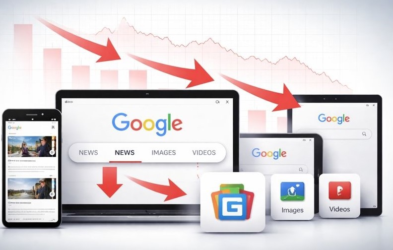کاهش سهم «Google News» و تب‌ها، چه پیامی در توزیع ترافیک دارد؟