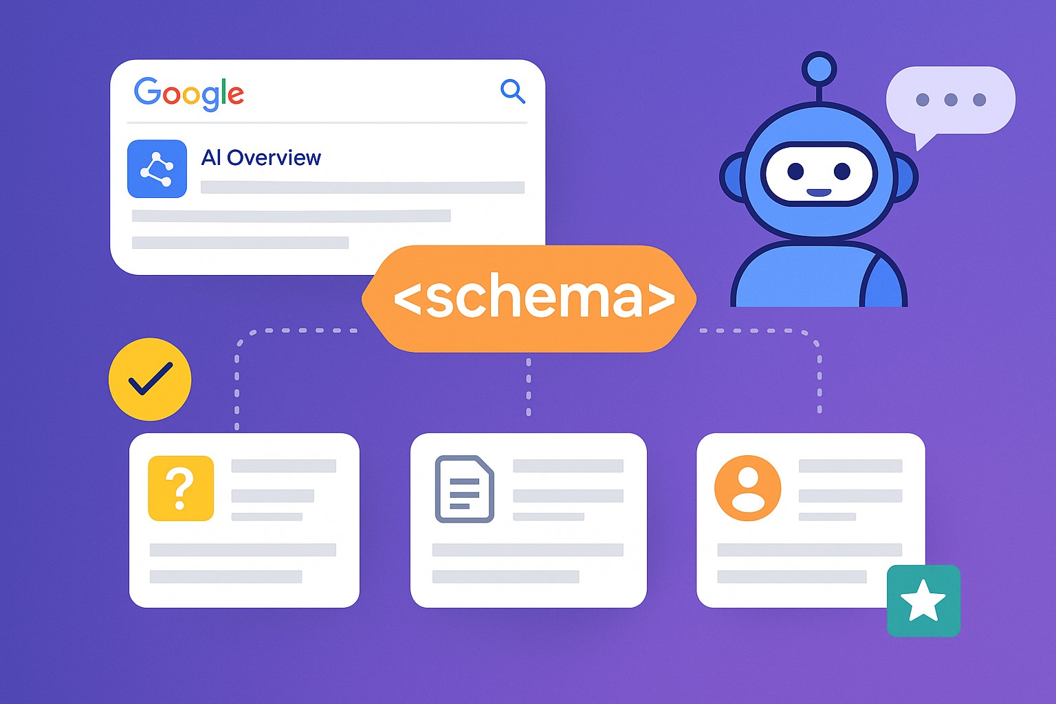 تأثیر اسکیما و استراکچر دیتا بر دیدهشدن در AI Overviews و چتباتها