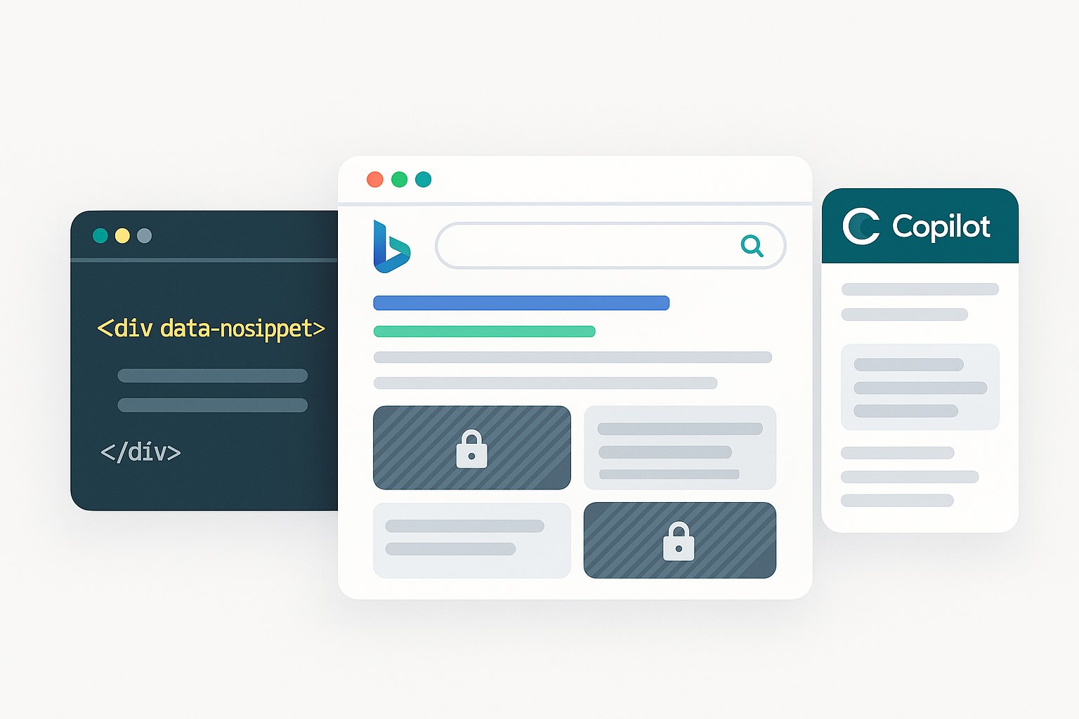 راهنمای جامع استفاده از اتریبیوت data-nosnippet در بینگ برای کنترل اسنیپت‌ها و پاسخ‌های مولد