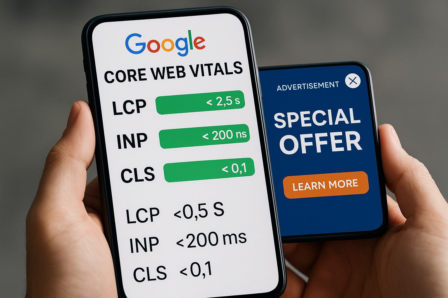 تجربه صفحه، موبایل و Core Web Vitals در Core Update