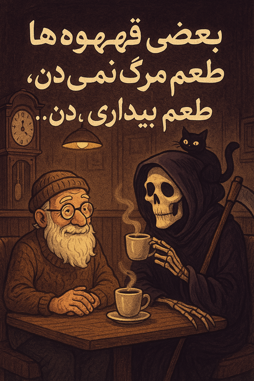 پیرمردی که با مرگ قهوه خورد