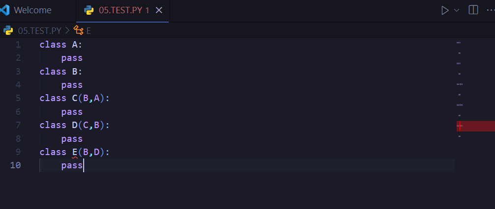 نمونه کد MRO در پایتون