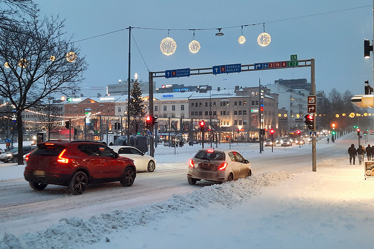 روز برفی مرکز شهر واسا