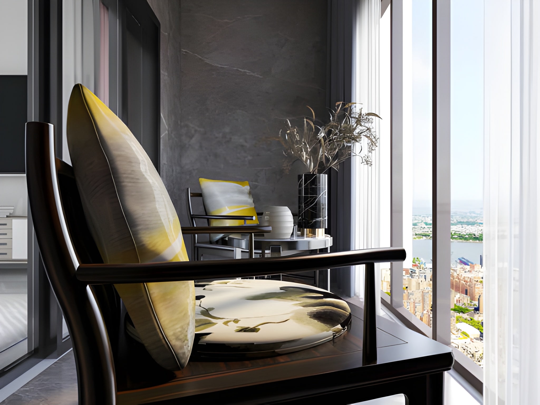 تبدیل فضای بالکن به یک کافه کوچک