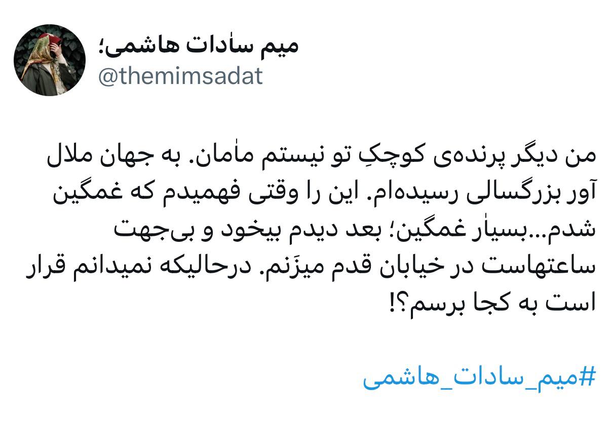 اکانت توییتر خانم سادات هاشمی=))