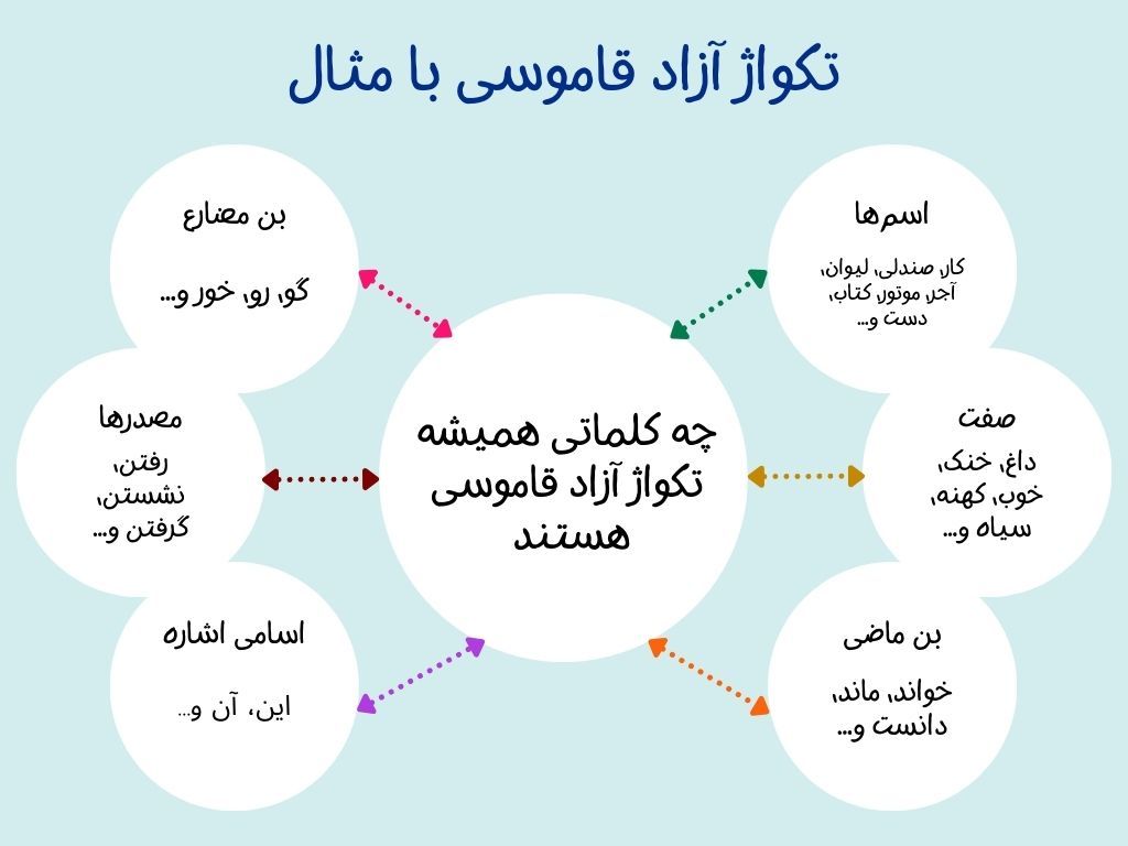 کلماتی که همیشه تکواژ آزاد قاموسی هستند