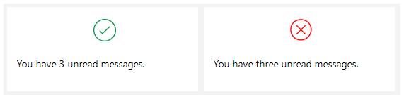 به جای متن از اعداد استفاده کنید.
