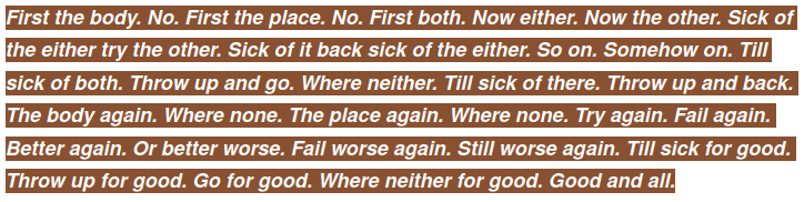 البته این به این معنی نیست که بکت مثبت اندیشی میکنه. اگه تا آخر پاراگراف بخونید میتونید متوجه این نکته بشید