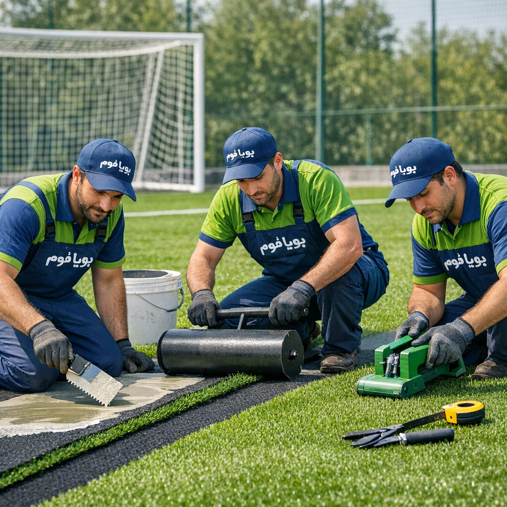 نصب چمن مصنوعی زمین فوتبال