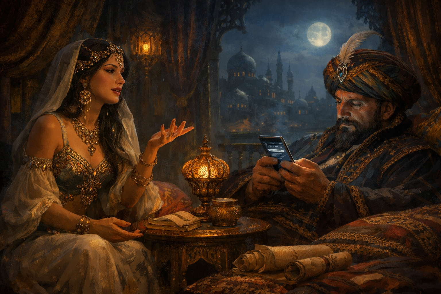 شهرزاد! در هزار و دومین شب برای که قصه می‌گویی؟ شهریار گوشش از قصه پُر است...