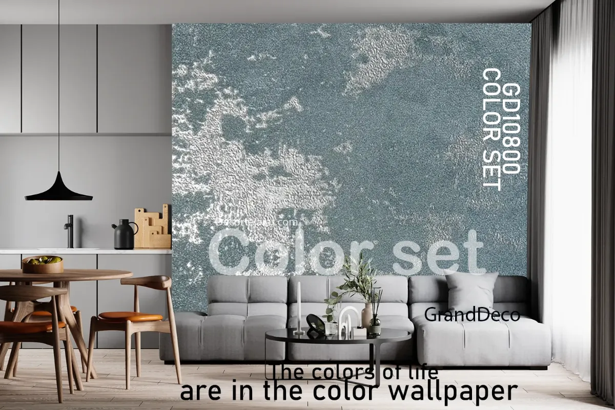 کاغذ دیواری پتینه سبز آبی انتخای لاکچری برای پذیرایی