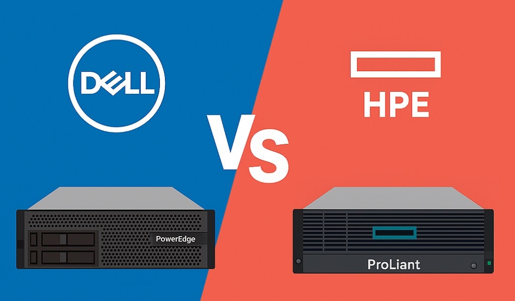 انتخاب سرور بین برندهای معتبر Dell و HPE (HP Enterprise)