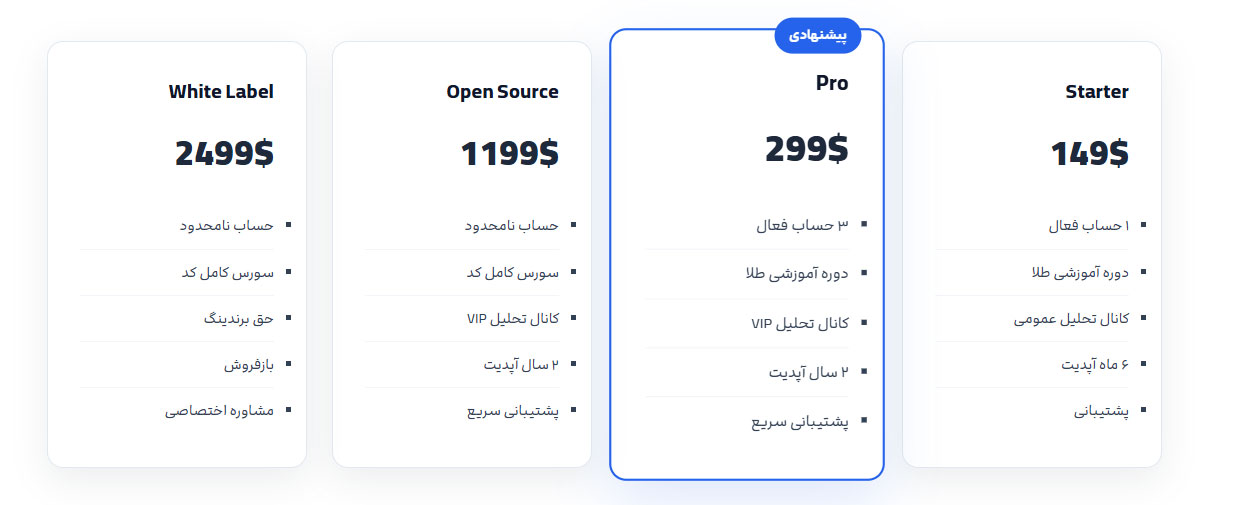 قیمت نسخه های مختلف ربات گلد منتور | تخفیف ویژه برای 5 نفر اول