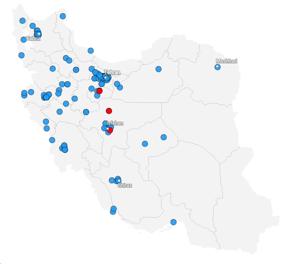 مناطق بمباران شده