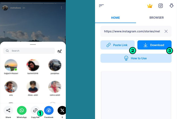 راهنمای دانلود استوری اینستا با Video Downloader - Story Saver