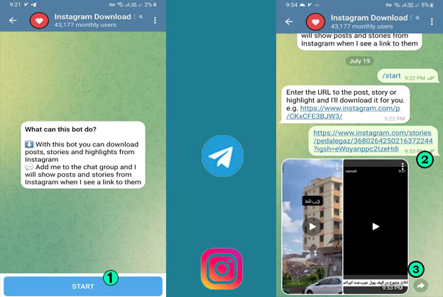 راهنمای ربات دانلودر استوری اینستا