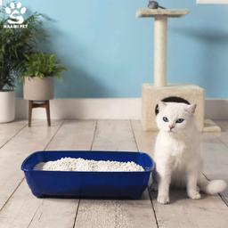 آموزش استفاده از ظرف خاک گربه به یک گربه