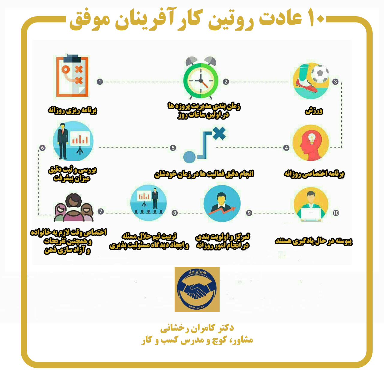 10 عادت روتین کارآفرینان موفق | دکتر کامران رخشانی