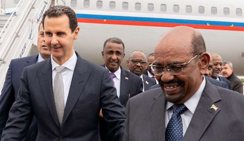 در 16 دسامبر 2018، عمر البشیر، رئیس جمهور سودان، اولین عضو اتحادیه عرب بود که از زمان شروع جنگ داخلی سوریه در سال 2011 به سوریه سفر کرد.