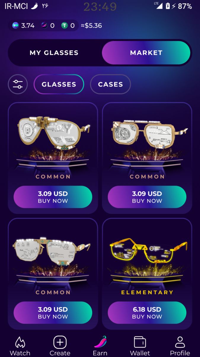 بازار عینک های مختلف